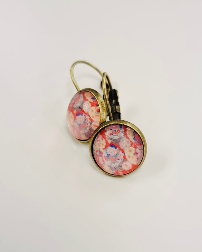 Zen Japanese Garden Cabochon Drop Earrings