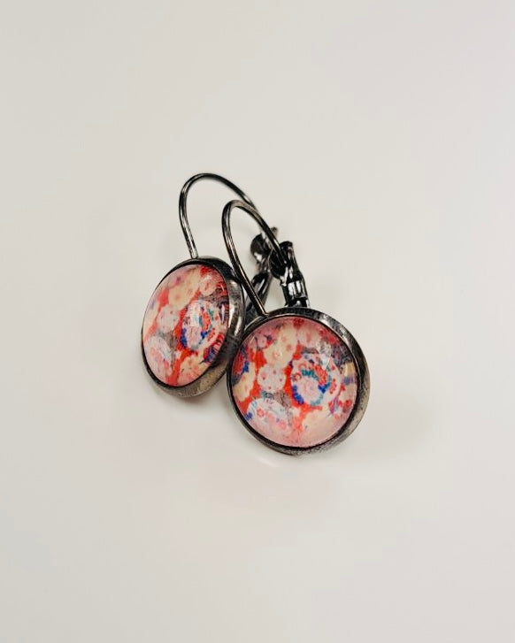 Zen Japanese Garden Cabochon Drop Earrings