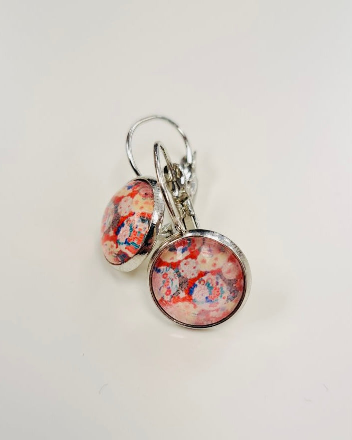 Zen Japanese Garden Cabochon Drop Earrings