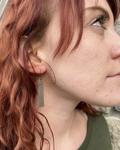 antique brass bar earrings