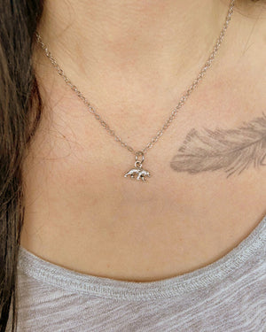 Bear Silver Short Necklace