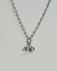 Bear Silver Short Necklace