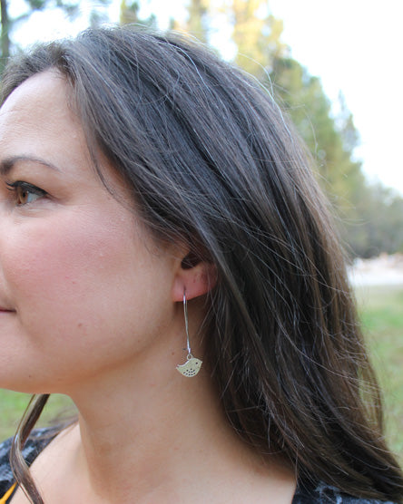 bird silver earrings