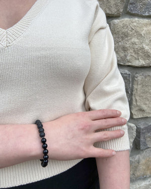 black onyx + lava stone diffuser bracelet