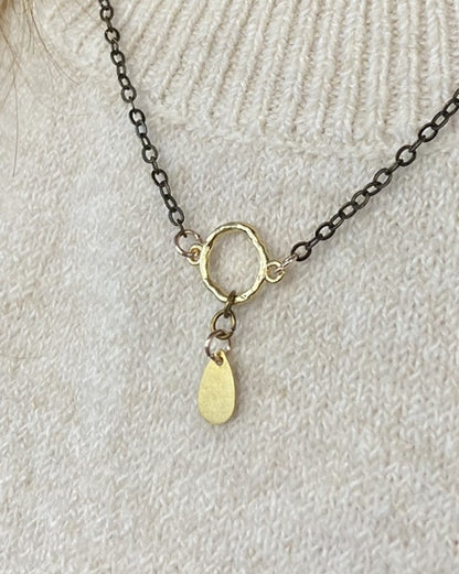 Eternity Circle Drop Dainty Brass Minimalist Necklace