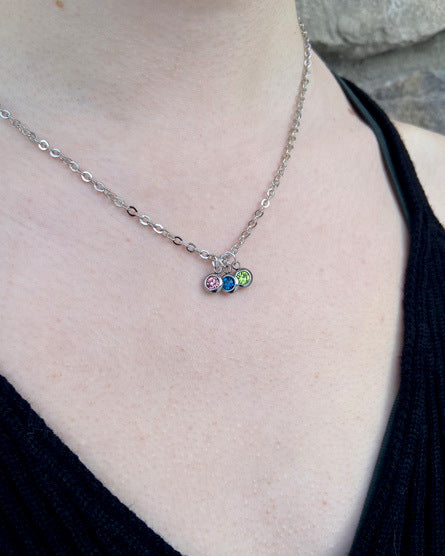 Two Mixed Birthstone |'Two Peas In A Pod' Necklace | Made to order | 2  Birthstones Of Your Choice | Sterling Silver : Amazon.co.uk: Handmade  Products