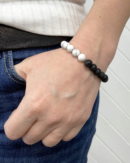 howlite + lava stone diffuser bracelet