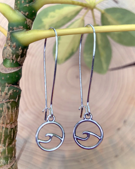 ocean wave silver earrings