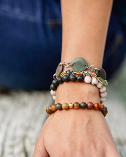 picasso jasper + lava stone diffuser bracelet