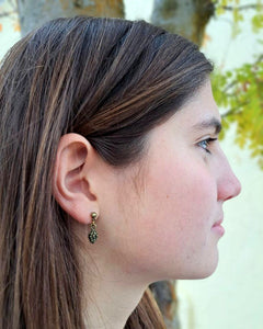 Pine Cone Brass Stud Earrings
