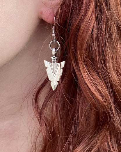silver arrowhead earrings