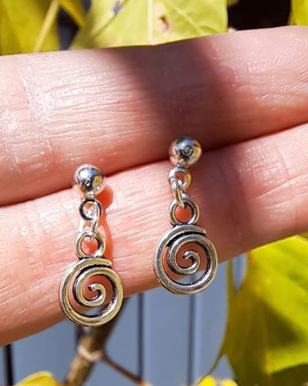 Tiny Spiral Silver Stud Earrings