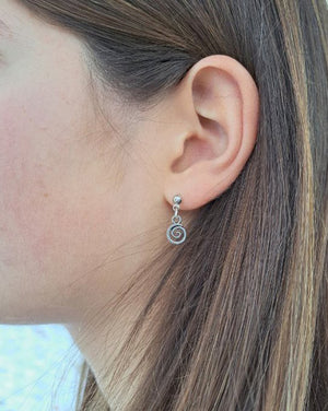 Spiral Silver Stud Earrings