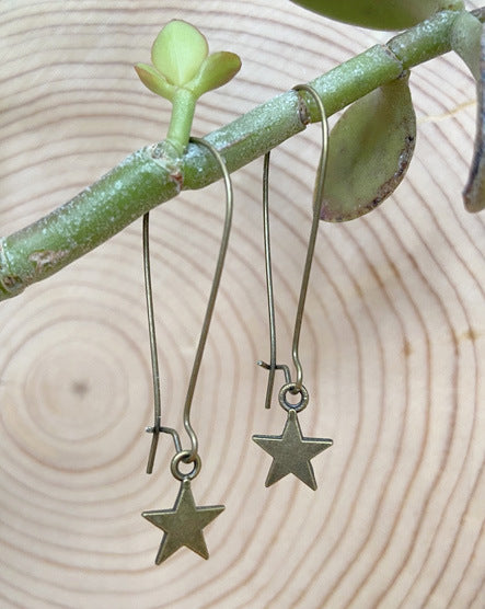 star brass earrings