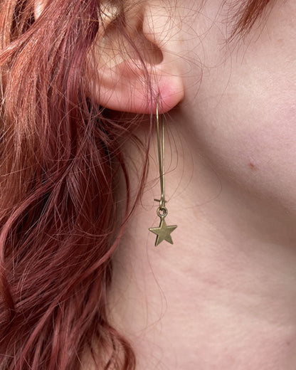 star brass earrings
