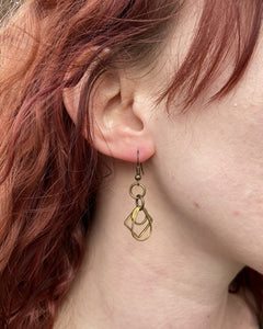 tiny free movement geometric earrings