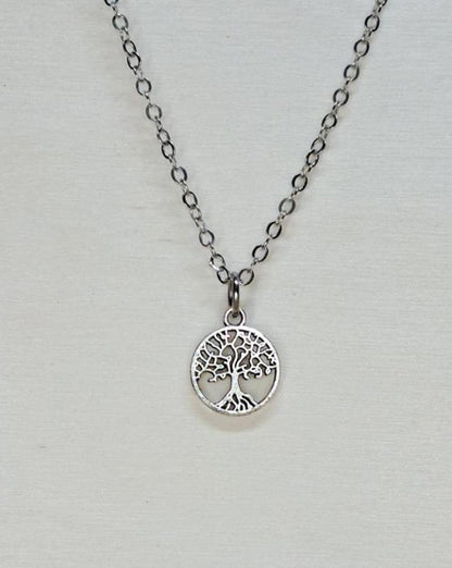 Tree Of Life Silver Short Necklace