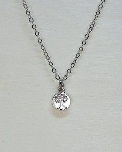 Tree Silver Short Necklace
