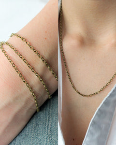 antique brass wrap bracelet & necklace (2 in 1)