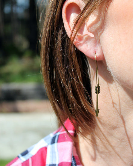 arrow brass earrings