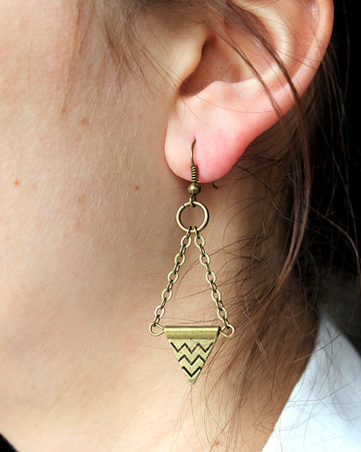 chevron triangle earrings