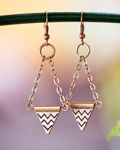 chevron triangle earrings