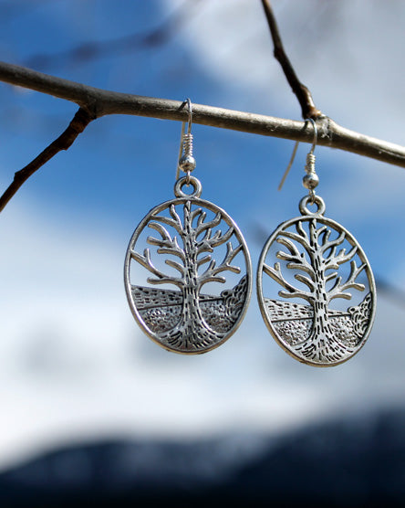 silver forest earrings