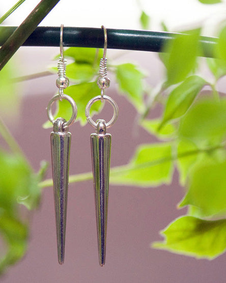silver spike earrings