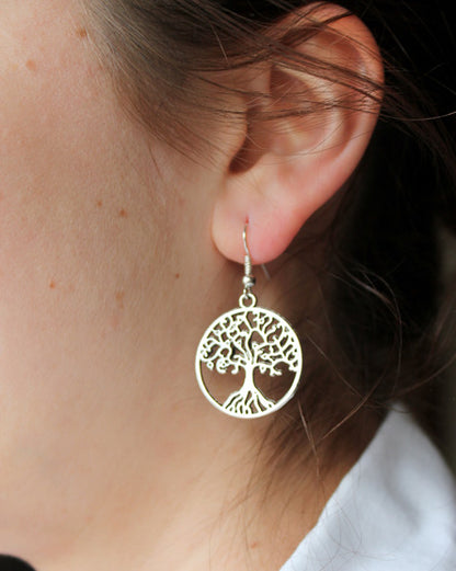 silver tree of life earrings