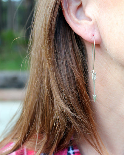 arrow silver earrings