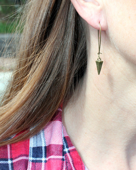 spike brass earrings