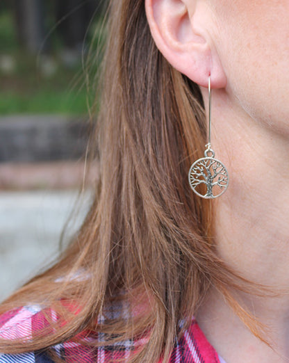 tree silver earrings