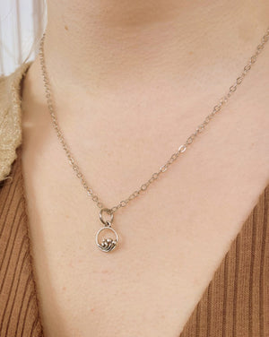 Water Splash Silver Short Necklace