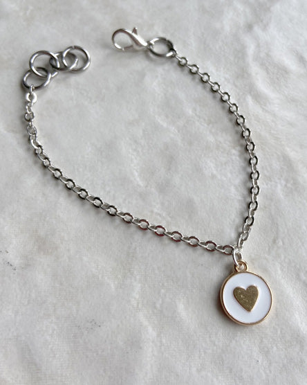 white heart bracelet