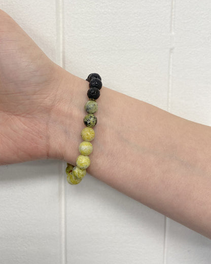 yellow turquosie + lava stone diffuser bracelet